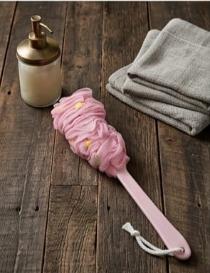 Loofah Back Scrubber – Exfoliating Bath Sponge with Long Handle