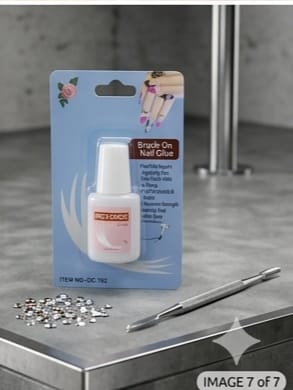 Nail Glue with Brush Applicator  Strong Adhesive for Artificial Nails, Press-On Nails & Nail Art
