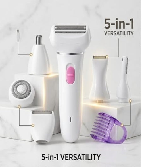 5-in-1 Men & Women Shaver – All-in-One Grooming Solution