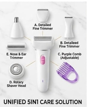 5-in-1 Men & Women Shaver – All-in-One Grooming Solution