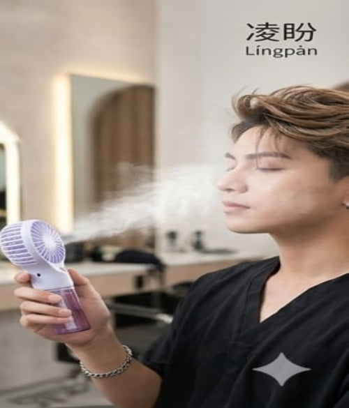USB Rechargeable Handheld Misting Fan – Cool & Hydrating Comfort