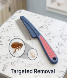 Flea Comb with Rubber Handle – Professional Grooming Comb for Dogs & Cats
