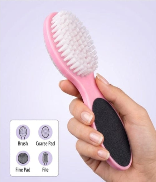4 in 1 Foot Care Brush – Pumice Stone, Scrubber & File for Pedicure Care