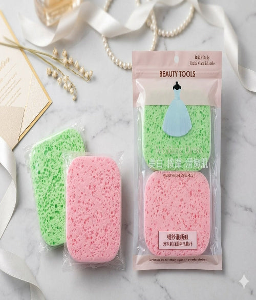 Set of 2 Facial Cleansing Sponge – Soft & Reusable Face Care Essential