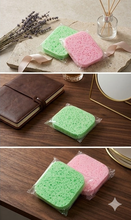 Set of 2 Facial Cleansing Sponge – Soft & Reusable Face Care Essential