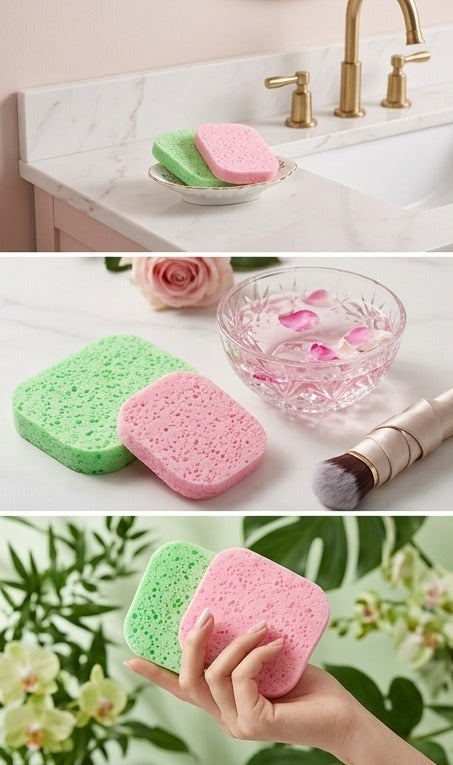 Set of 2 Facial Cleansing Sponge – Soft & Reusable Face Care Essential