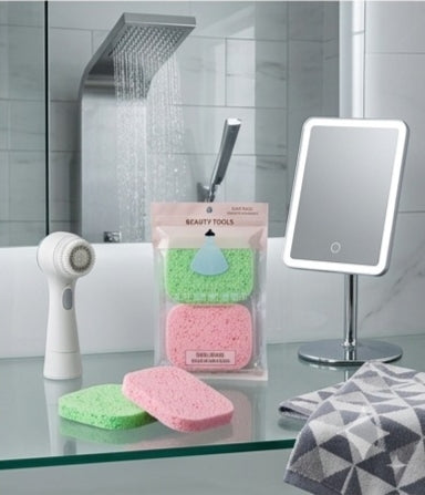 Set of 2 Facial Cleansing Sponge – Soft & Reusable Face Care Essential
