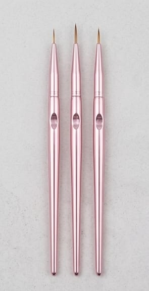3 Pcs Rose Gold Nail Art Liner Brushes Set – Precision & Style