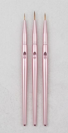 3 Pcs Rose Gold Nail Art Liner Brushes Set – Precision & Style