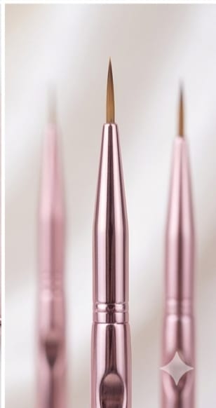 3 Pcs Rose Gold Nail Art Liner Brushes Set – Precision & Style