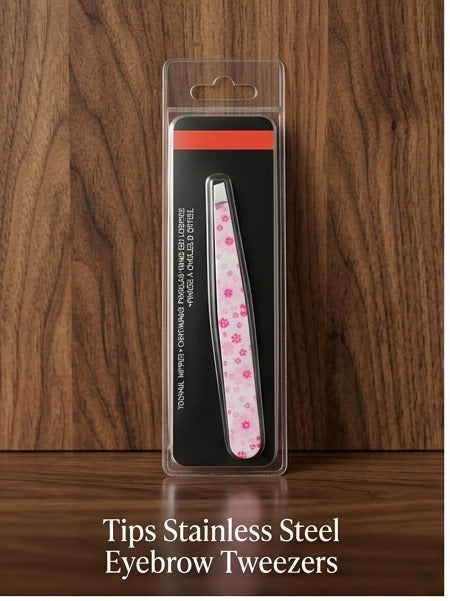 Professional Slanted Tips Stainless Steel Eyebrow Tweezers – Precision Hair Tweezer