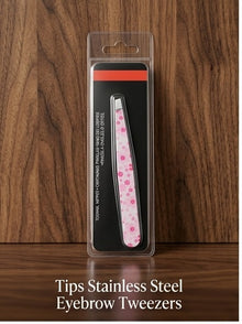 Professional Slanted Tips Stainless Steel Eyebrow Tweezers – Precision Hair Tweezer