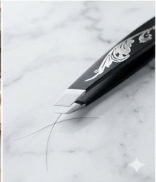 Slant Tip Tweezer – For Eyebrows, Upper Lip & Facial Hair (Black)