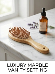 Hair Brush &Hair Comb for Women & Men – 100% Natural Bamboo Paddle Brush with Lightweight Bristles