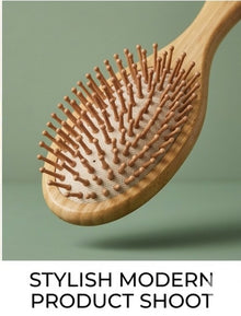 Hair Brush &Hair Comb for Women & Men – 100% Natural Bamboo Paddle Brush with Lightweight Bristles