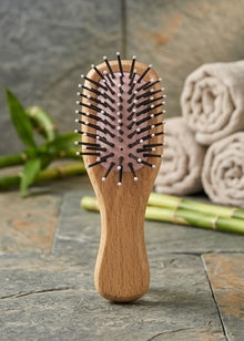Mini Pocket Detangler Hair Brush – Small Travel Wooden Comb for Boys and Girls