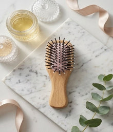 Mini Pocket Detangler Hair Brush – Small Travel Wooden Comb for Boys and Girls
