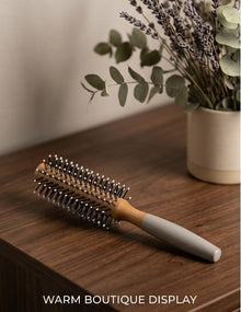 Wooden Round Hair Brush Pear Comb