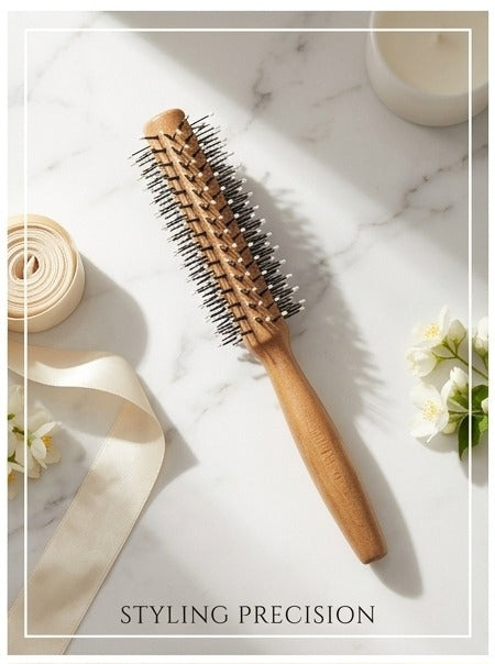 Hair Salon Wooden Brush Round is a professional styling tool designed for smooth