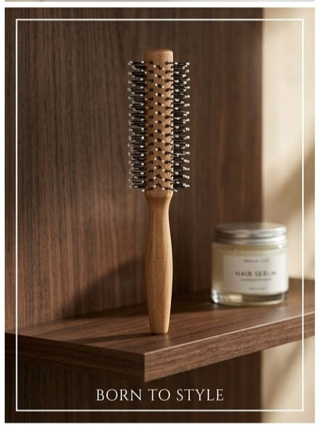 Hair Salon Wooden Brush Round is a professional styling tool designed for smooth