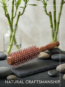 Round Brush with Wooden and Brown Colored Handle with Brown Brush Colored Head (Brown)