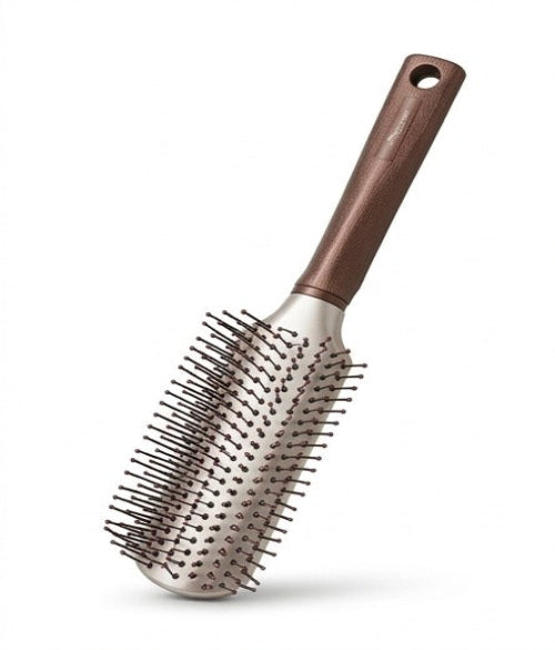 Flat Hair Brush with Flexible & Strong Ball Tip Nylon Bristles