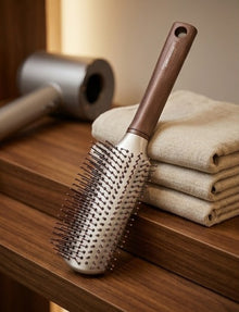 Flat Hair Brush with Flexible & Strong Ball Tip Nylon Bristles