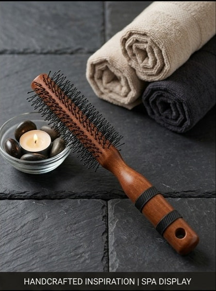 Maple Wood Anti-Static Round Hair Brush for Men & Women
