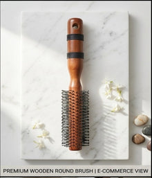 Maple Wood Anti-Static Round Hair Brush for Men & Women