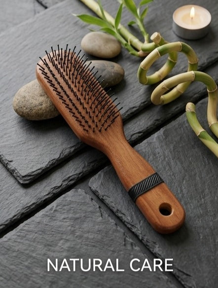 Hair Styling Maple Wood Flat Hair Brush for Women & Men