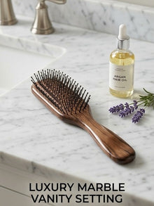 Wooden Flat Hair Brush for Men & Women