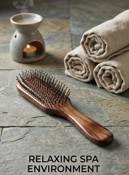 Wooden Flat Hair Brush for Men & Women