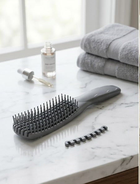 Detangling Vent Hair Brush with Adjustable Spacing Clip