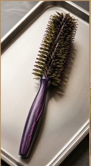 Round Hair Brush with Natural Boar and Nylon Bristles