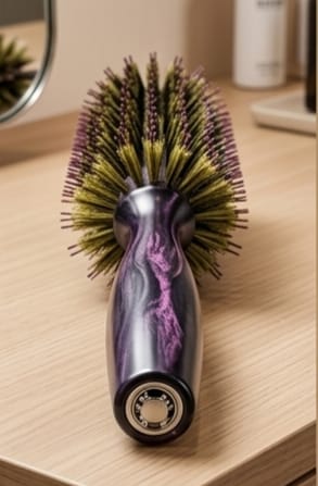 Round Hair Brush with Natural Boar and Nylon Bristles