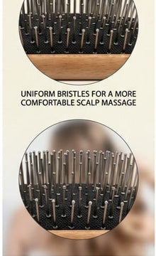 Wooden Paddle Hair Brush with Ball Tip Bristles