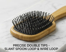 Wood Hair Brush-Paddle Hair brush with Metal Pin Bristles-Wooden Brush for Hair