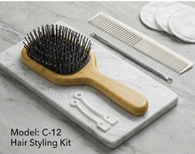 Wood Hair Brush-Paddle Hair brush with Metal Pin Bristles-Wooden Brush for Hair