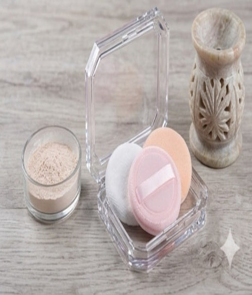 Powder Puff Round Velour Face Makeup Compact Body