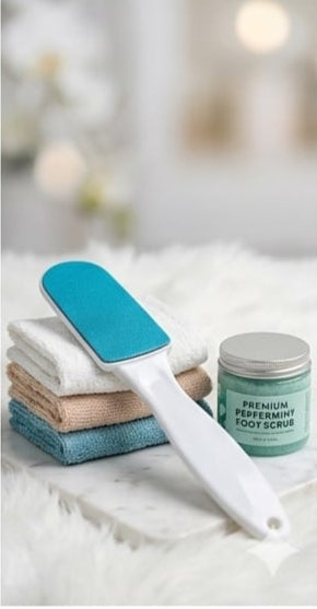 Pedicure Foot Scrubber – Steel Single Surface with Plastic Handle