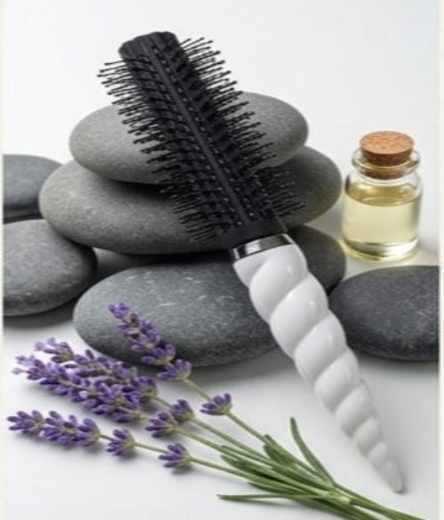 Round Hair Brush with Soft Bristle Roller Curler