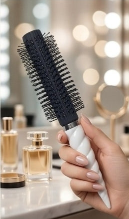Round Hair Brush with Soft Bristle Roller Curler