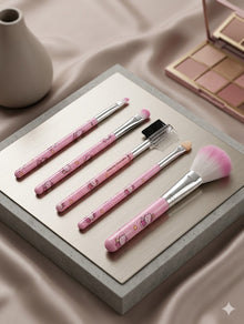 Face &  Eyes Makeup Brush Set  Pack of 5 Pcs