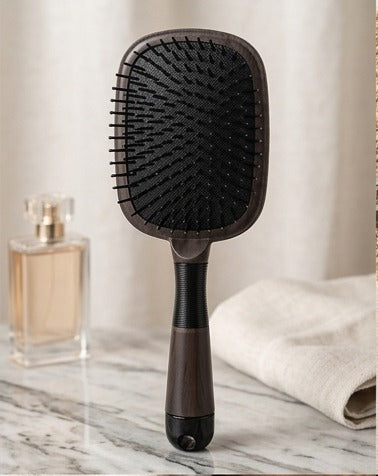 Wooden Cushion Hair Brush with Bamboo Pins