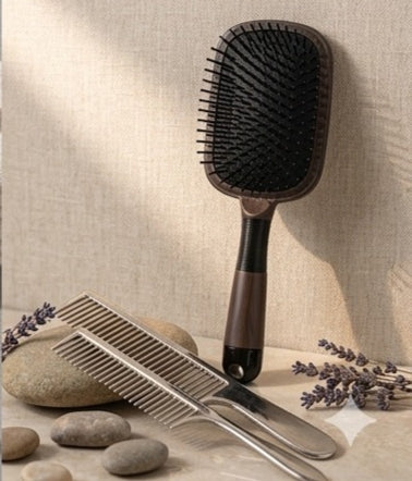 Wooden Cushion Hair Brush with Bamboo Pins