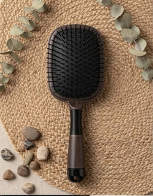 Wooden Cushion Hair Brush with Bamboo Pins