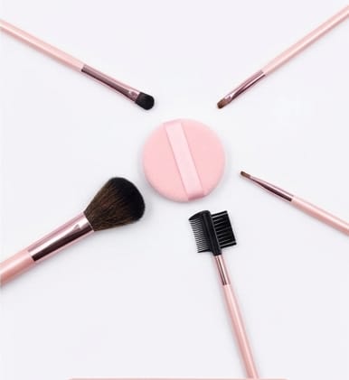KELI Makeup Brush Set of 5 with Powder Puff