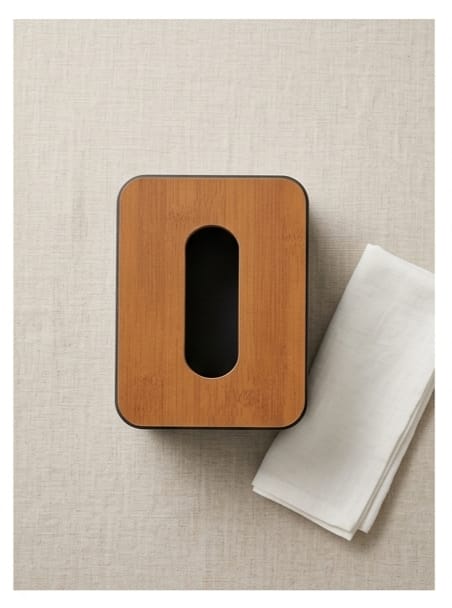 Tissue Storage Box with Square Shape Wooden Cover Plastic Tissue Box Holder.
