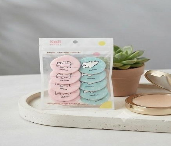 Keli Beauty Compact Sponges Pack of 10 – Smooth & Flawless Makeup Application