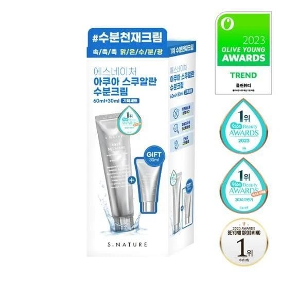 S.NATURE Aqua Squalane Moisturizing Cream 60ml + 30ml Set!